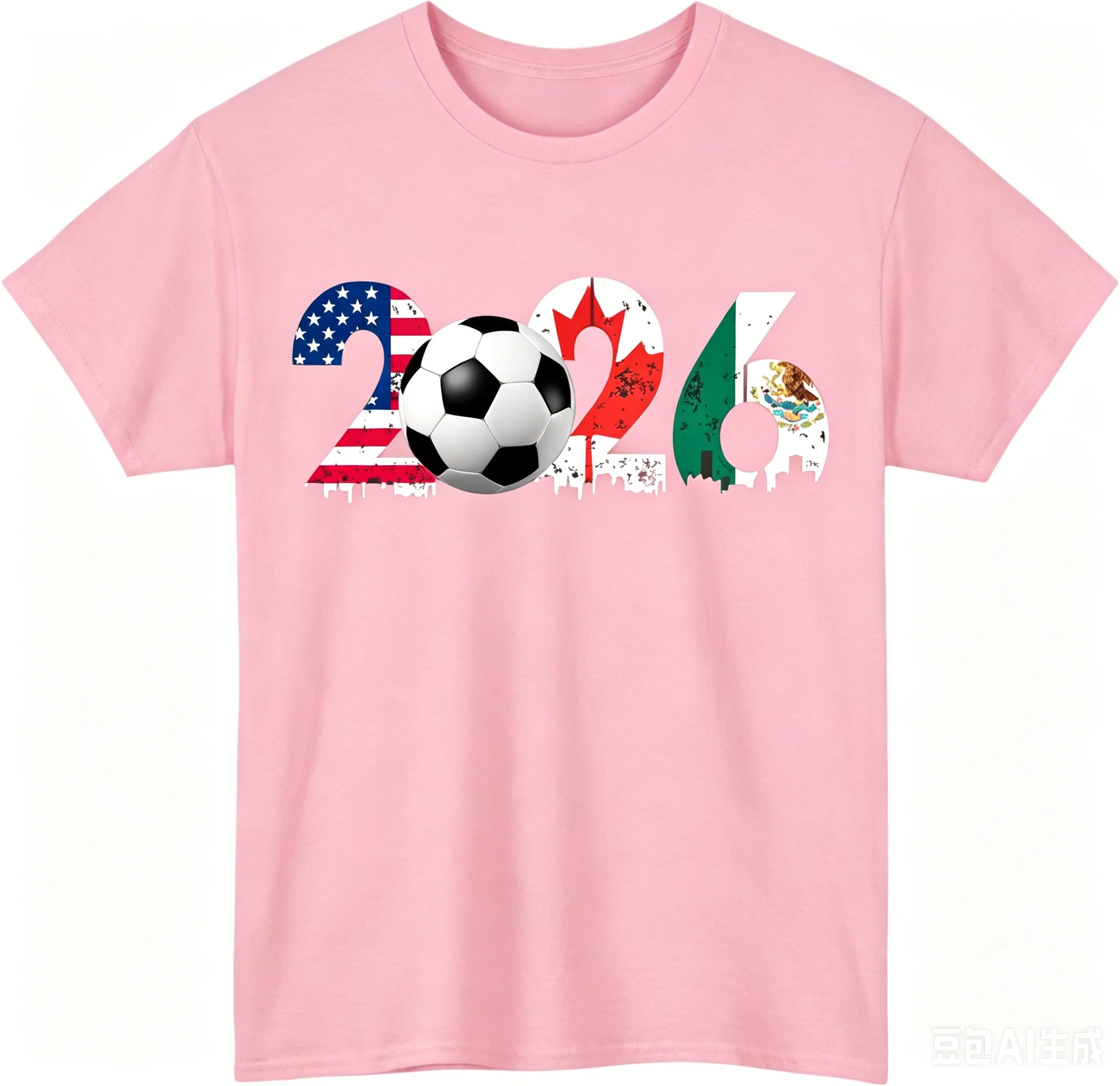 2026 USA Canada Mexico Soccer T‑Shirt Men North America Host Country Flag Skyline Vintage Football Fan Oversized Casual Tee Gift - view 4