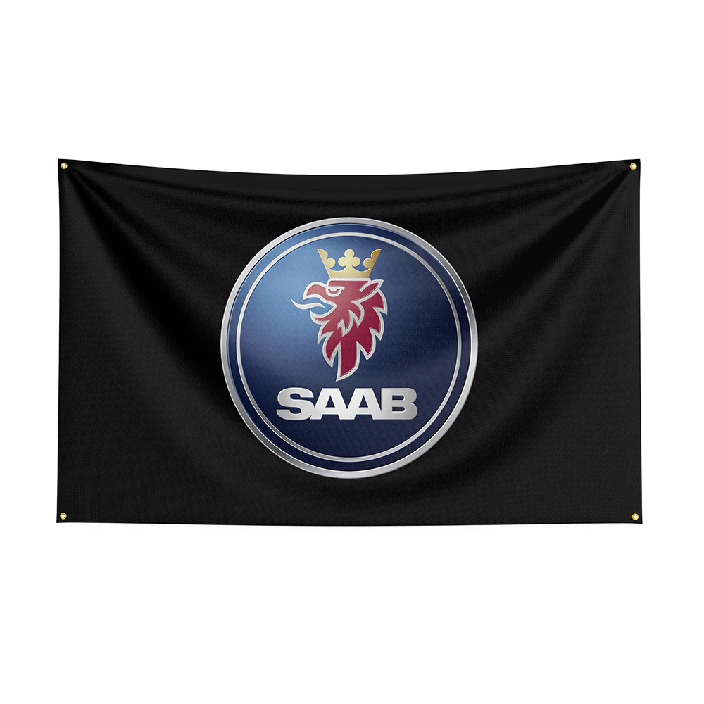 3x5Ft Saabs Flag Polyester Printed Racing Car Banner For Decor