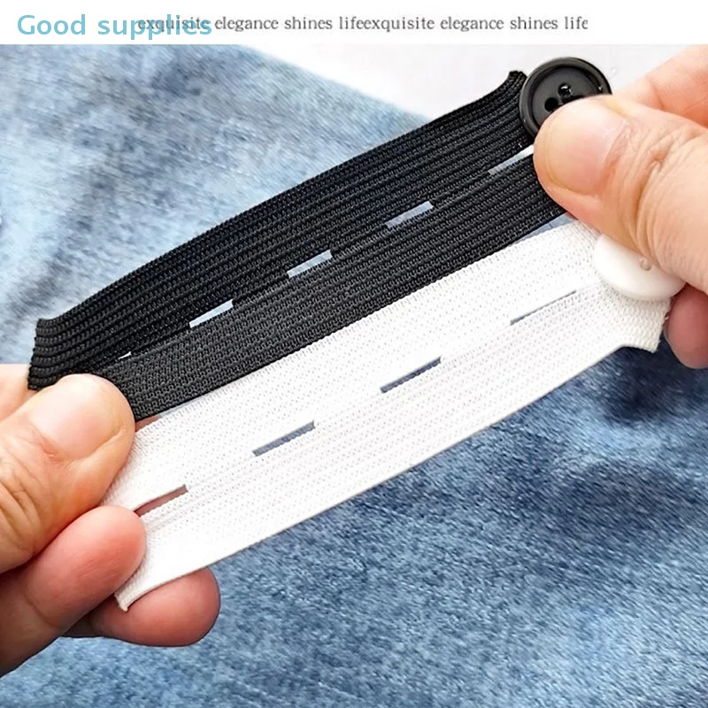 5pcs Unisex Pant Extender Belt Waist Band for Tight Trousers Jeans Skirts Maternity DIY Sewing Supplies with Button Hooks