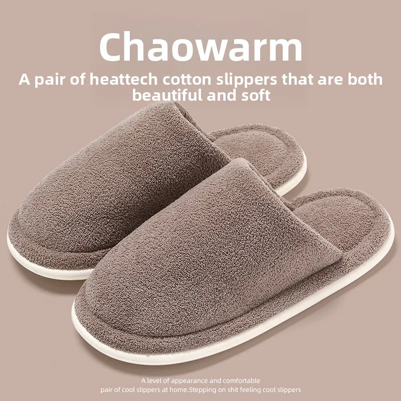 Winter Wool Slippers Women Men Warm Plush Non Slip Indoor Home Slippers Cozy Soft Sole Autumn Winter House Comfortable Footwear