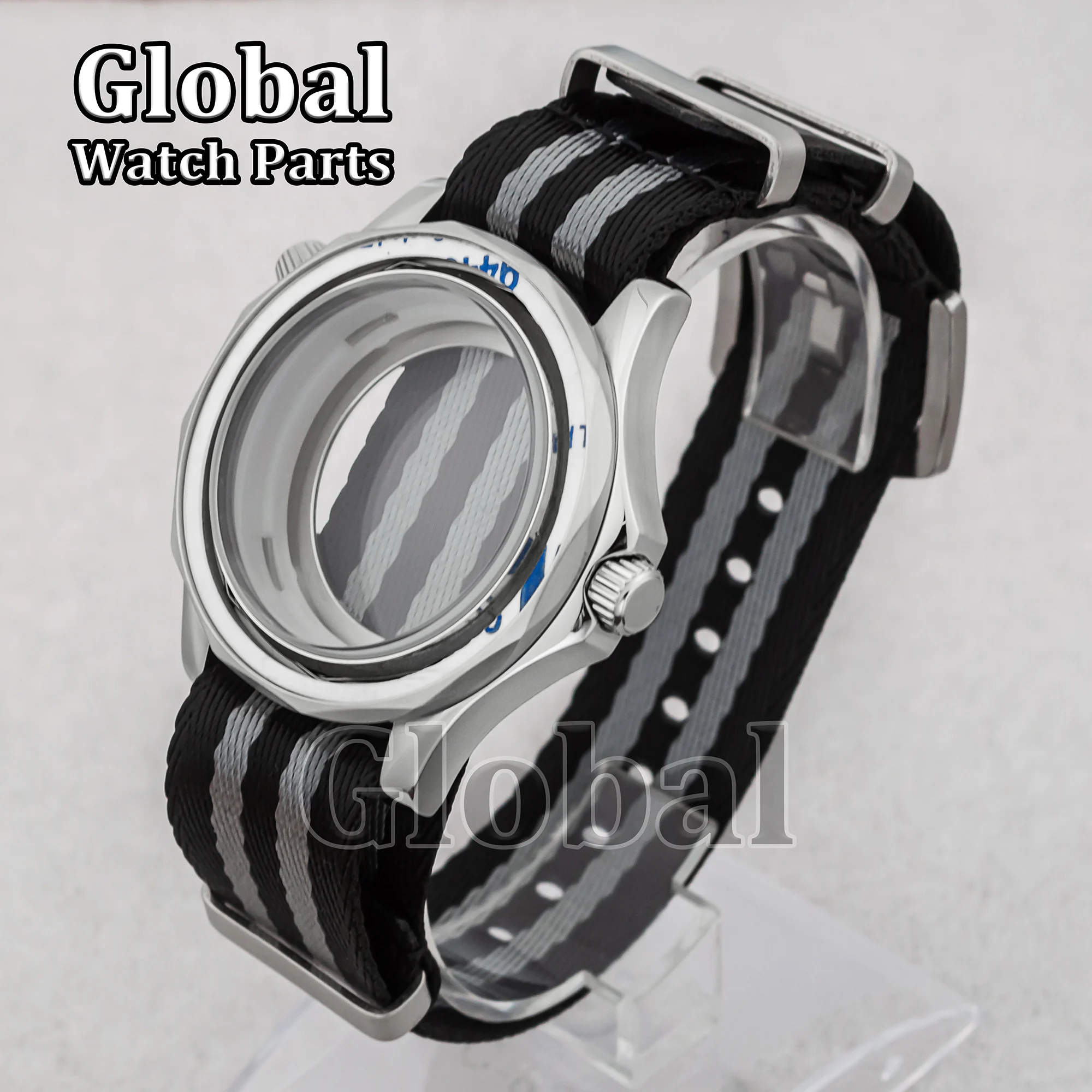 41mm Watch Case Nylon Strap for Mod Seamaster 300 Stainless Steel Watch Accessories Water Resistant 10ATM Fit NH35/NH36 Movement