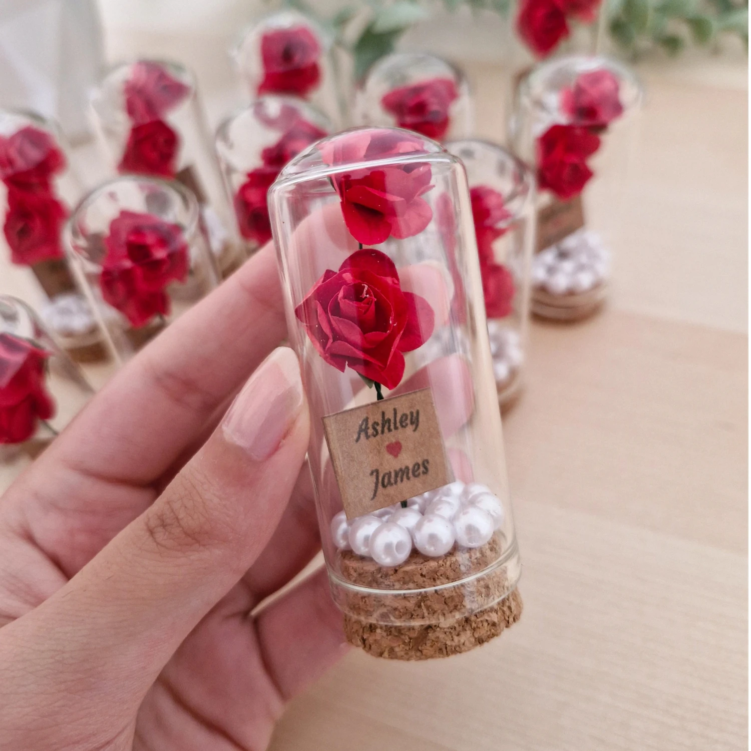 

Персонализированные стеклянные купольные цветы, Цветок в мини-стеклянной бутылке, Красная роза в стеклянном куполе, Свадебные сувениры для гостей оптом, Спасибо