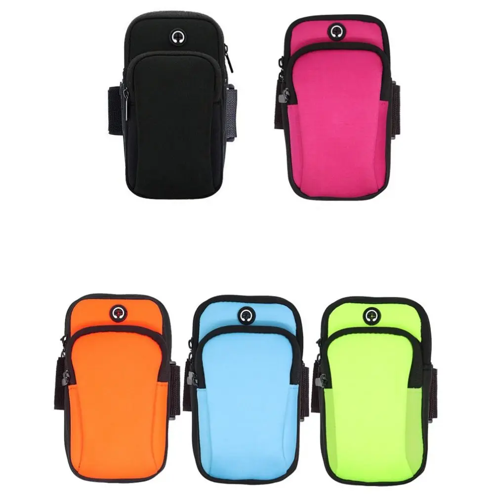 Portable Neoprene Sports Armband Phone Case Breathable Mesh Black Blue Green with Headset Hole Waterproof Arm Bags Universal