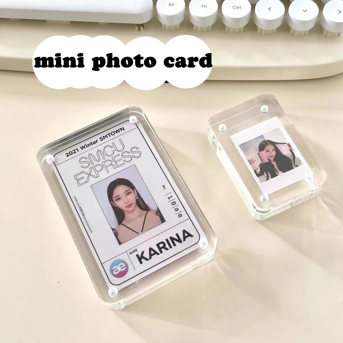 Thicken Acrylic Transparent Magnetic attraction 1/3 Inch Kpop Photocard desktop photo display card photo frame Stationery