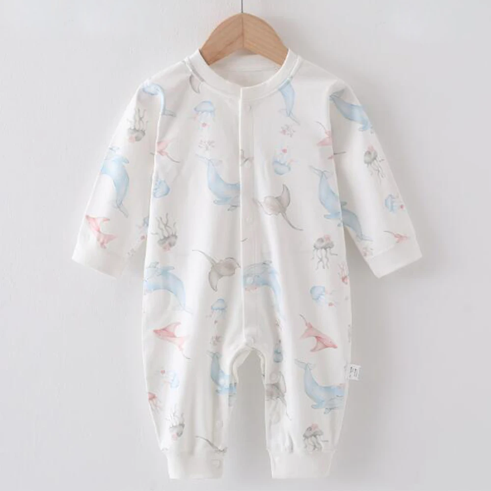 Baby Boy Long Sleeve Jumpsuit 100% Cotton Floral Animal Cut Pattern Spring Autumn Winter Newborn Clothes Baby Girl Romper