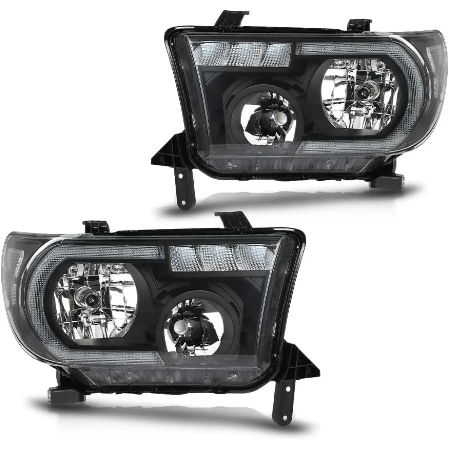 

LED Headlights Assembly Halogen Left and Right Side w o Bulb Compatible with Toyota Tundra 20072013 Fit for Toyota Sequoia 2008