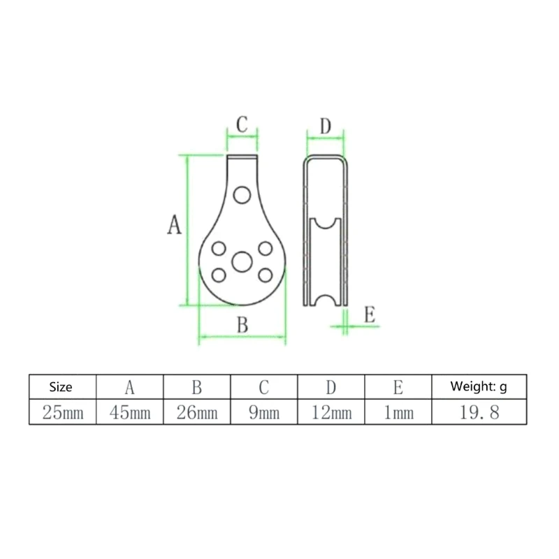 Y1UB 2Pcs 316 Stainless Steel Single Pulley Heavy Duty Cable Wire Rope Roller Nylon Pulley for Washing Line Sailing Lifting