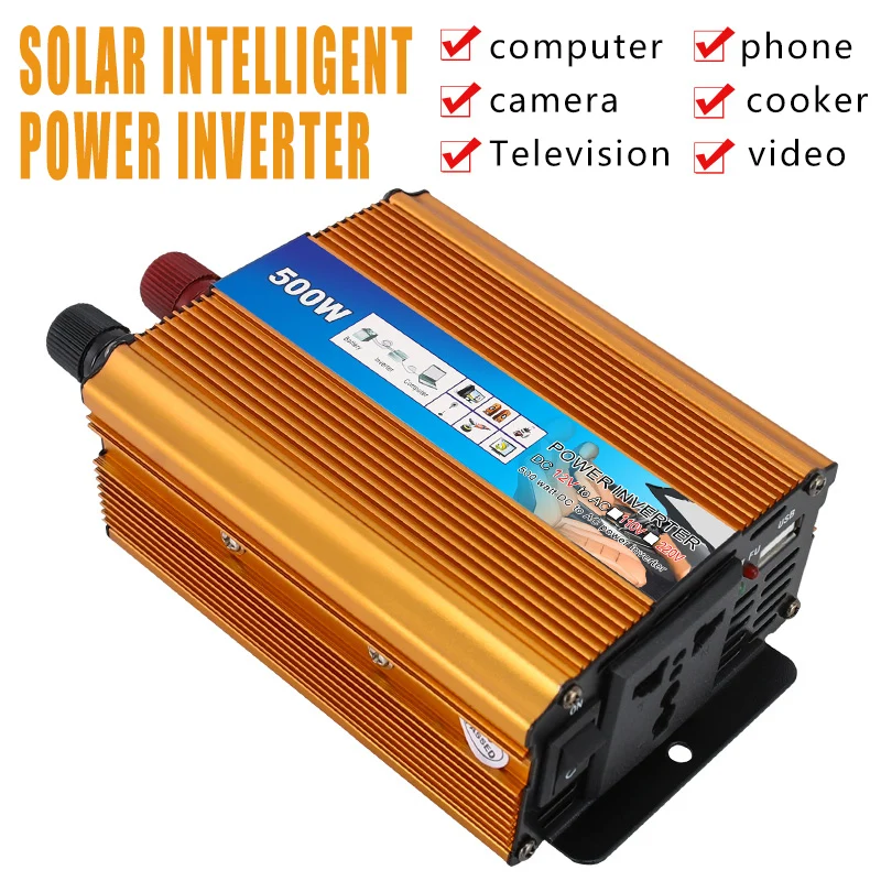 500W car inverter 12v 24v to 220v repair sine wave inverter truck car multifunction converter high power car accessories