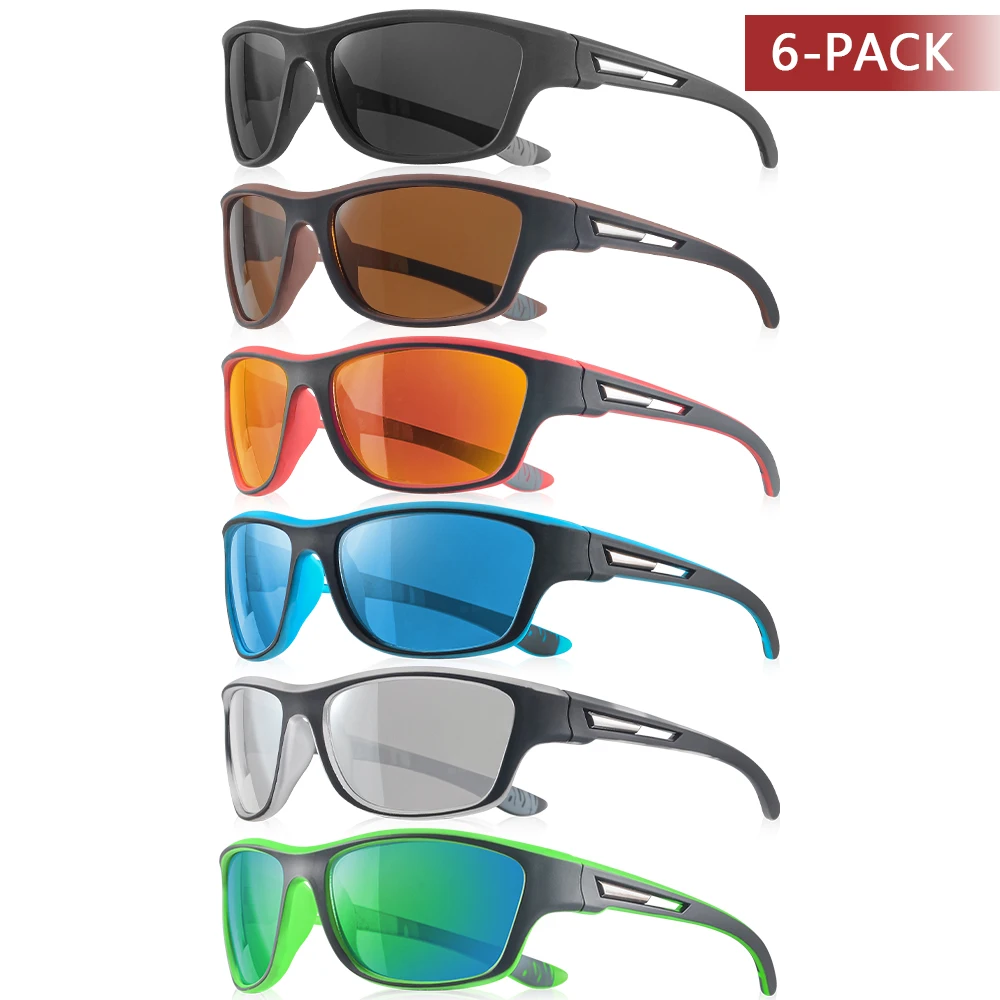 

CRIXALIS, 6 пар, модные модные солнцезащитные очки для мужчин, спортивные солнцезащитные очки на открытом воздухе, пеший туризм, велоспорт, женские солнцезащитные очки с антибликовыми оттенками UV400