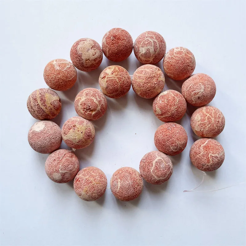 Original 20MM Big Orange Red Grass Coral Beads for Luxury DIY Large Jewelry Making Fashion Necklace Rare