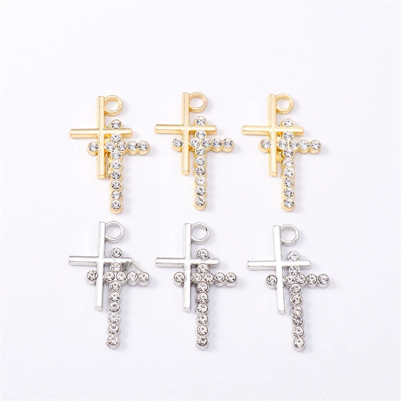 

Duarte 20Pcs/Lot Cute Crystal Alloy Cross Charms Pendants for Jewelry Making Earrings Necklaces Bracelets DIY Crafts Accessories