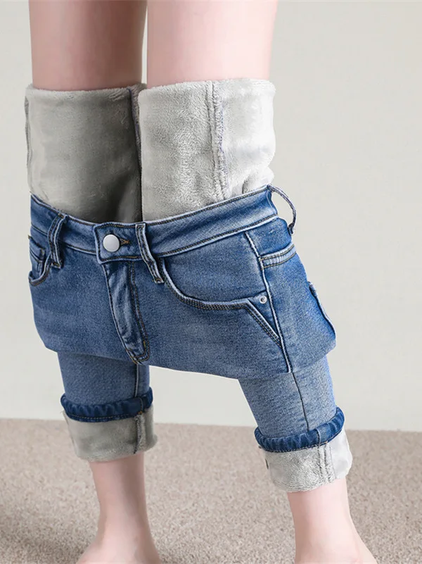 winter-women's-warm-plush-stretch-pencil-pant-thermal-jean-snowy-comfortable-stretchable-skinny-jeans-for-cold-weather