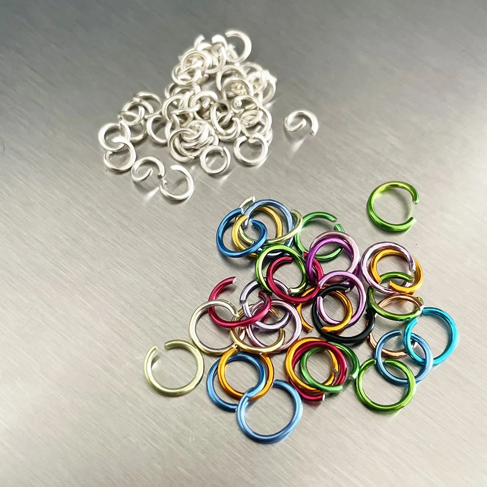 100 stks Colorpunk Nail Piercing Ringen S/L Diverse Mix Aangesloten Cirkel Metalen Bedels Cool Girl DIY Dangle Zilveren Loop Ring 404art