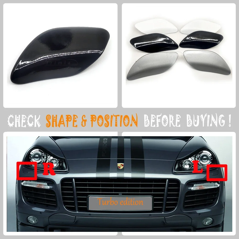 For 07-10 Porsche Cayenne 9PA1 955 957 GTS Turbo S Sport Design Package Front Headlight Washer Cover 95562830311 95562830411