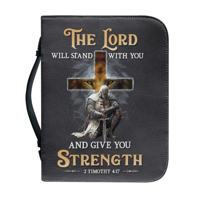 Divine Guardian Bible Cover with 2 Timothy Verse Church Bible Cover Case PU Handbags Study Book Holy Storage Boxes For Women