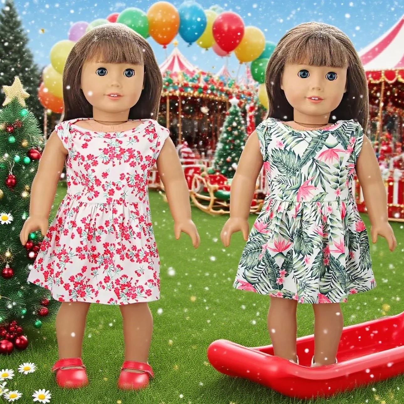 

Anime Printed Dress 43cm 18 Inch Doll Role-playing DIY Dress Carnival Costume for Your Toy Dressing Accessories