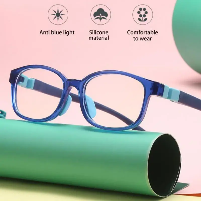 Blue Light Proof Eyewear Detachable Kids Eyeglasses Myopia  Children Silicone Rubber Girls  Soft Frame Eye Protection Glasses