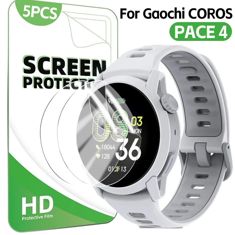 

5-1pcs Hydrogel Film for Gaochi COROS PACE 4 HD Screen Protector Soft Watch Protective Films for Gaochi COROS PACE 4 Not Glass
