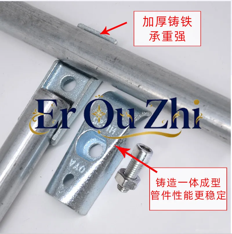 6-Minute Galvanized Steel Pipe Clamp Joint Welding-free 25mm Round Pipe Connector