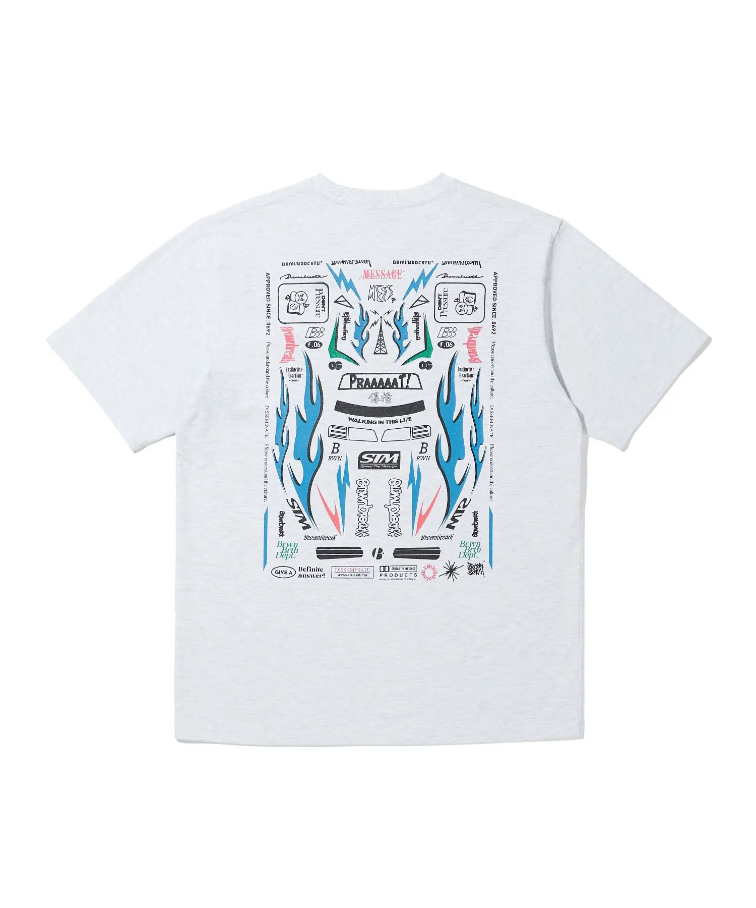 

MUSINSA _ BROWNBREATH DECAL TEE - ASH High-end Luxury Is for Both Men and Women Top Y2k Free Delivery High Street Boom