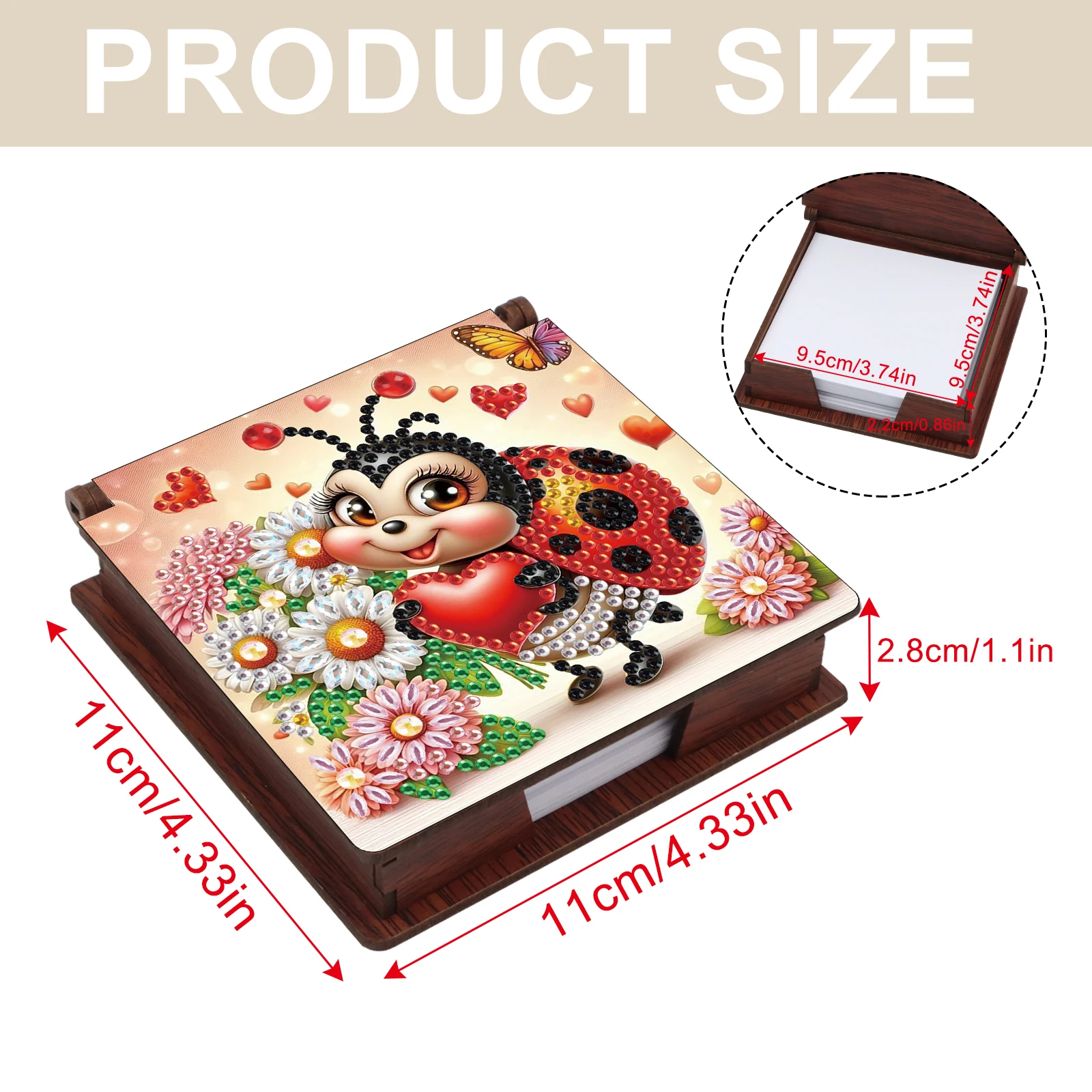 1Pc Diamond Painting Kits Sticky Note Box Cute Theme Sticky Note Organizer Sticky Note Set Sticky Note Storage Tools with Note