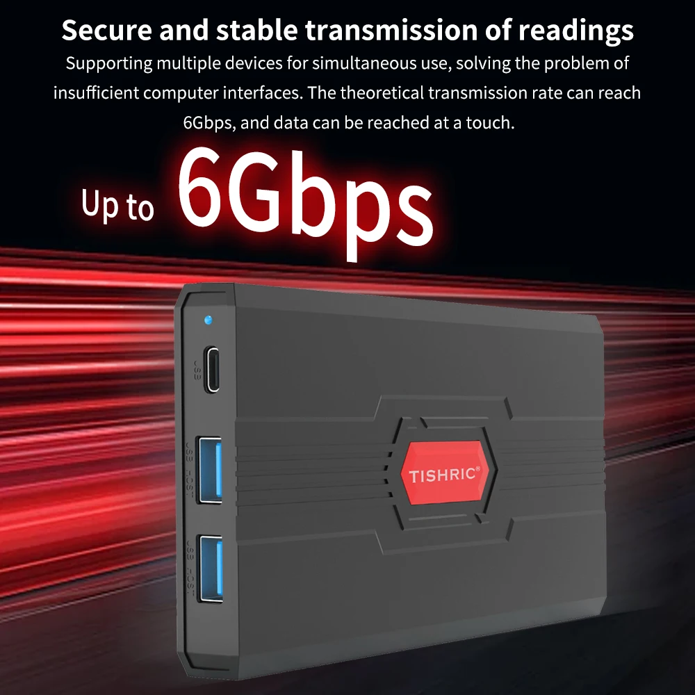 TISHRIC SATA a USB C Adecuado para juegos Caja de disco duro móvil multifunción de 2,5 pulgadas para PC, computadora portátil, TV, PS5, PS4