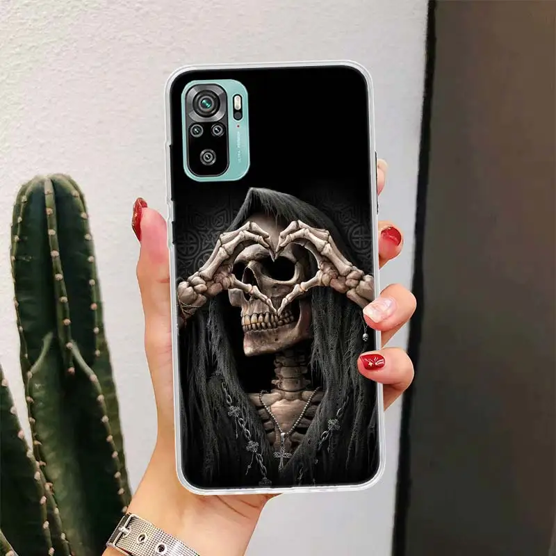 Grim Reaper Skull Skeleton для Xiaomi Redmi Note 14 13 12 11 10 Pro Чехол для телефона 12S 11S 11T 11E Plus 14Pro 13Pro 12Pro 11Pro Cove