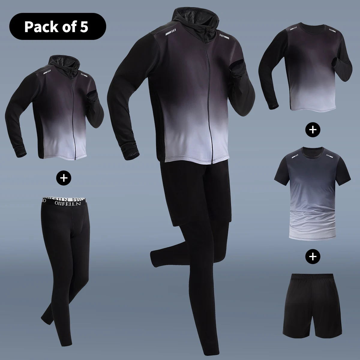 NONE 5-Piece Men's Sport Set Black 4