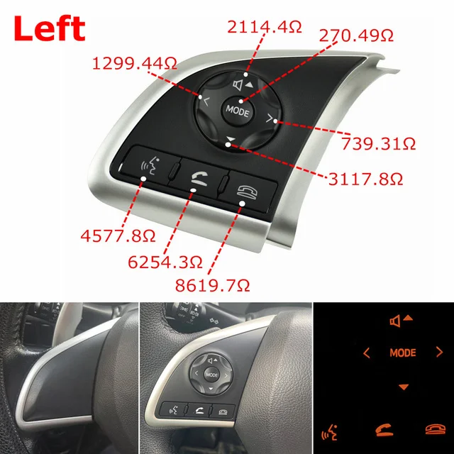 Left Steering Wheel Control Switch Button For Mitsubishi Outlander 2013 2014 2015 2016 ASX Xpander 2018 2019 Audio Volume Switch