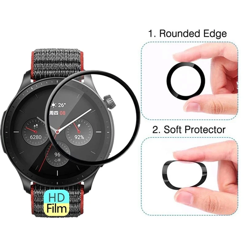 For Amazfit GTR 4 Screen Protector Protective Cover HD Curved Anti-Scratch Film For Huami Amazfit GTR 4 Smart Watch Accessories