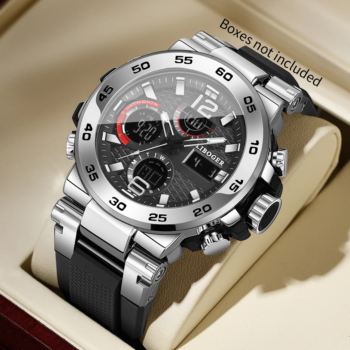 Fashion Men Sports Watches Casual Silicone Strap Calendar Date Male Outdoor Quartz Wristwatches Relogio Masculino（Without Box）