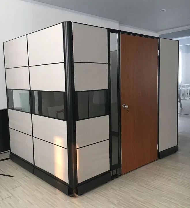 

Manufacturer Aluminium frame full high partition wall single office cubicle with door