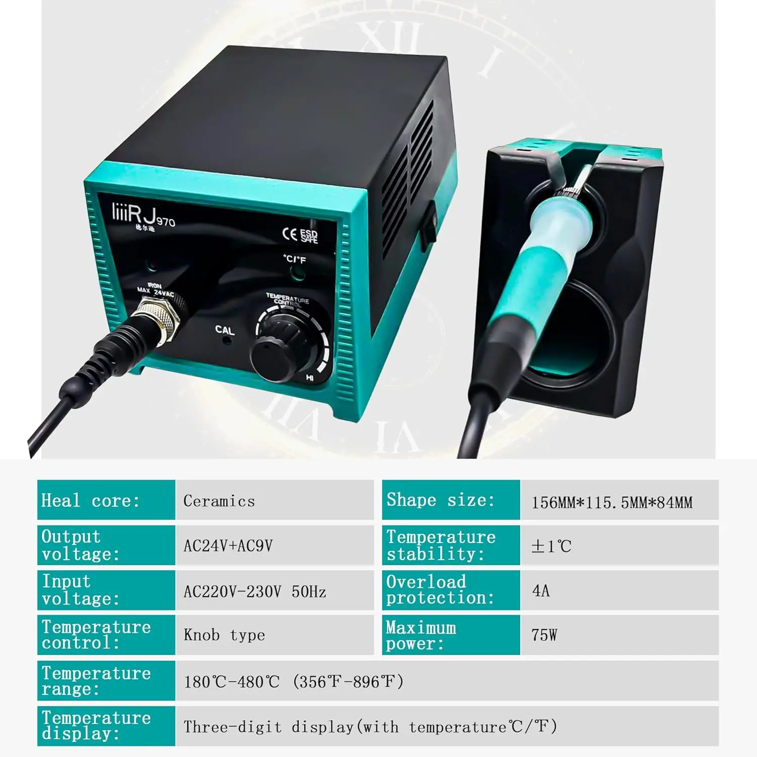 محطة لحام رقمية 75 وات مع شاشة LED، درجة حرارة قابلة للتعديل 392 ° F-896 ° F، 5 نصائح، لحام خالي من الرصاص، ملاقط، آمنة من ESD