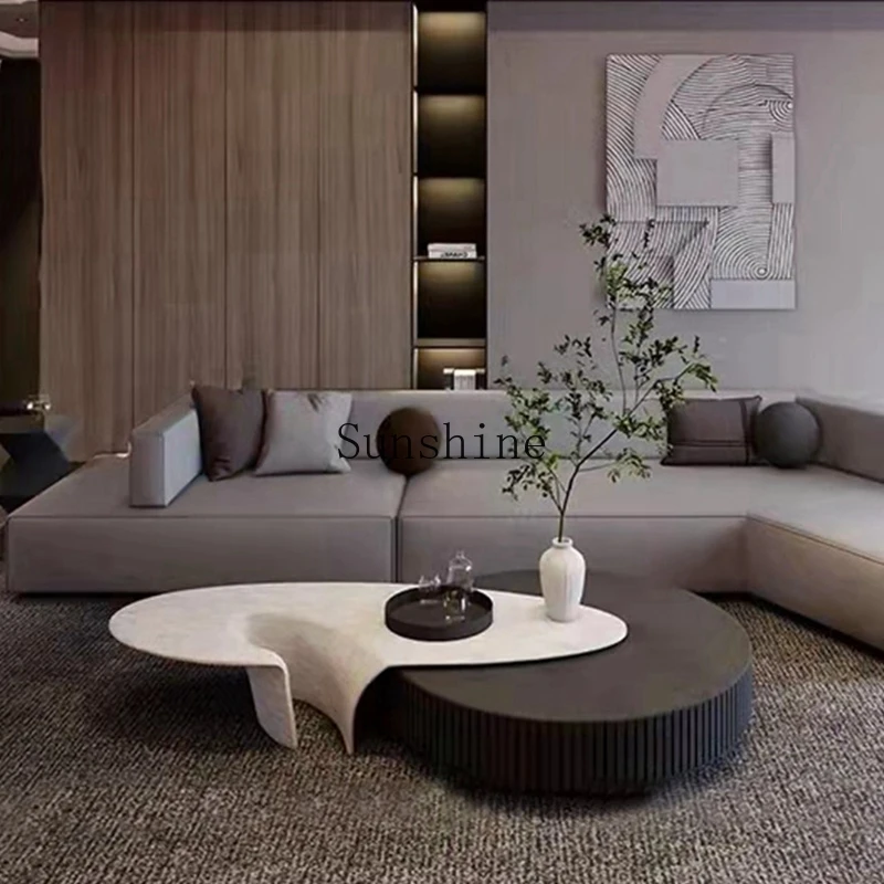 Italian minimalist modern oval coffee table, customizable