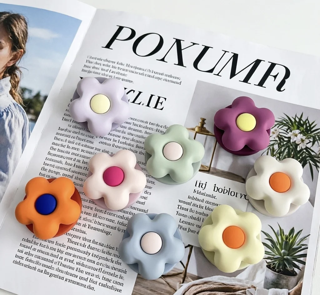 Flower Magnetic Pop Socket Airbag Phone Grip Stand 360° Rotatable Anti-drop Airbag Finger Bracket Retractable Ins Korean GripTok view 2