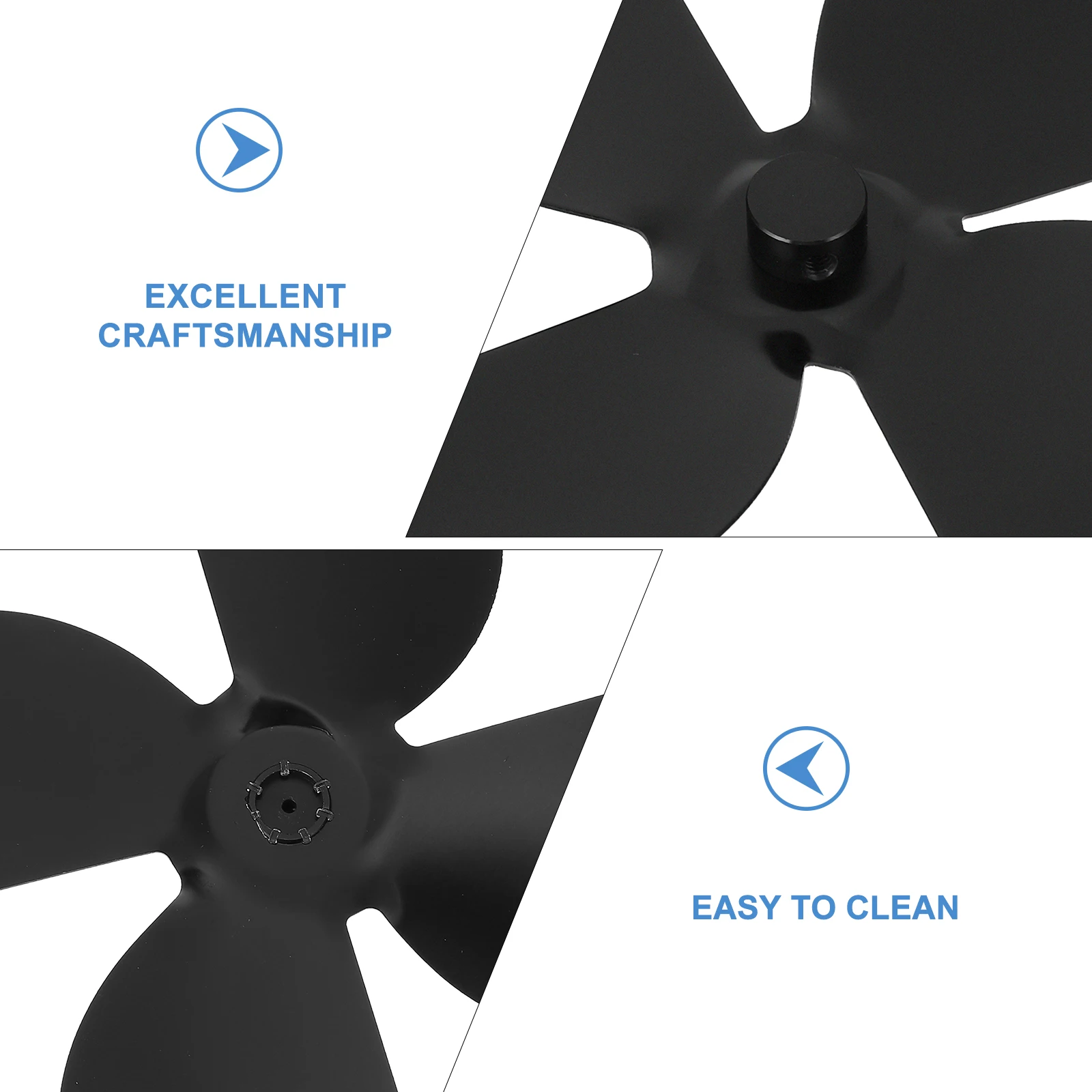 

1 Set Aluminum Alloy Fireplace Blades Heat Powered Parts Silent Stove Fan Blade Metal Fan Prop For Home Replacement