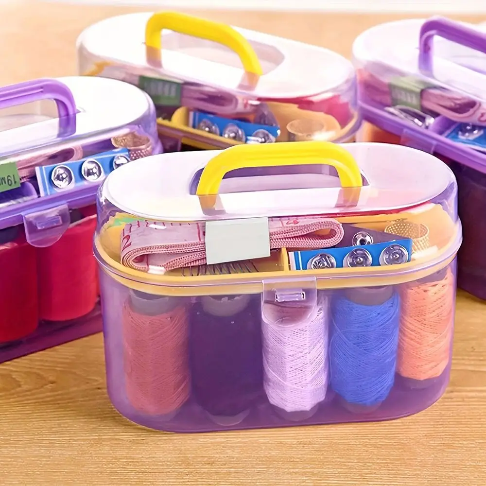 46Pcs/set DIY Embroidery Accessories Needle Thread Sewing Tool With Case Tape Measure Pins Knitting Box Set Household Portable