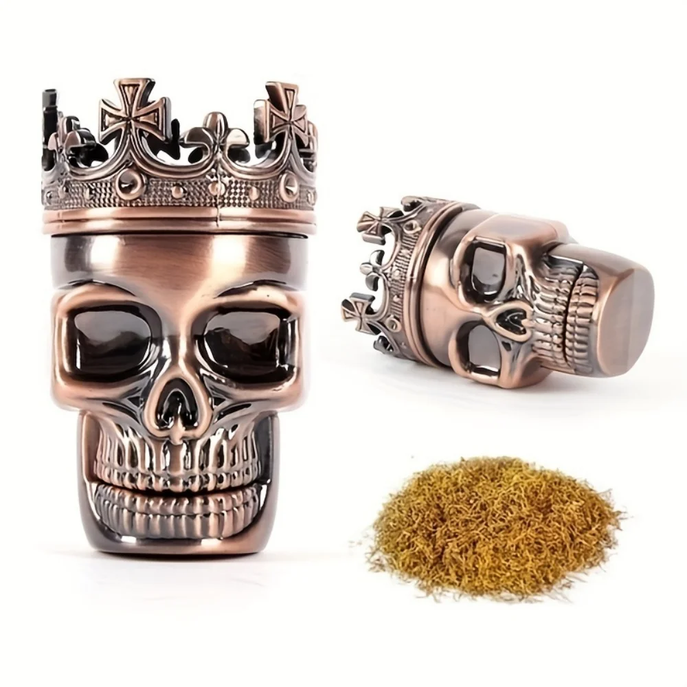 1 Funny King-Shaped Tobacco Herb Spice Grinder, 3-Layer Crusher Smoking Accessory