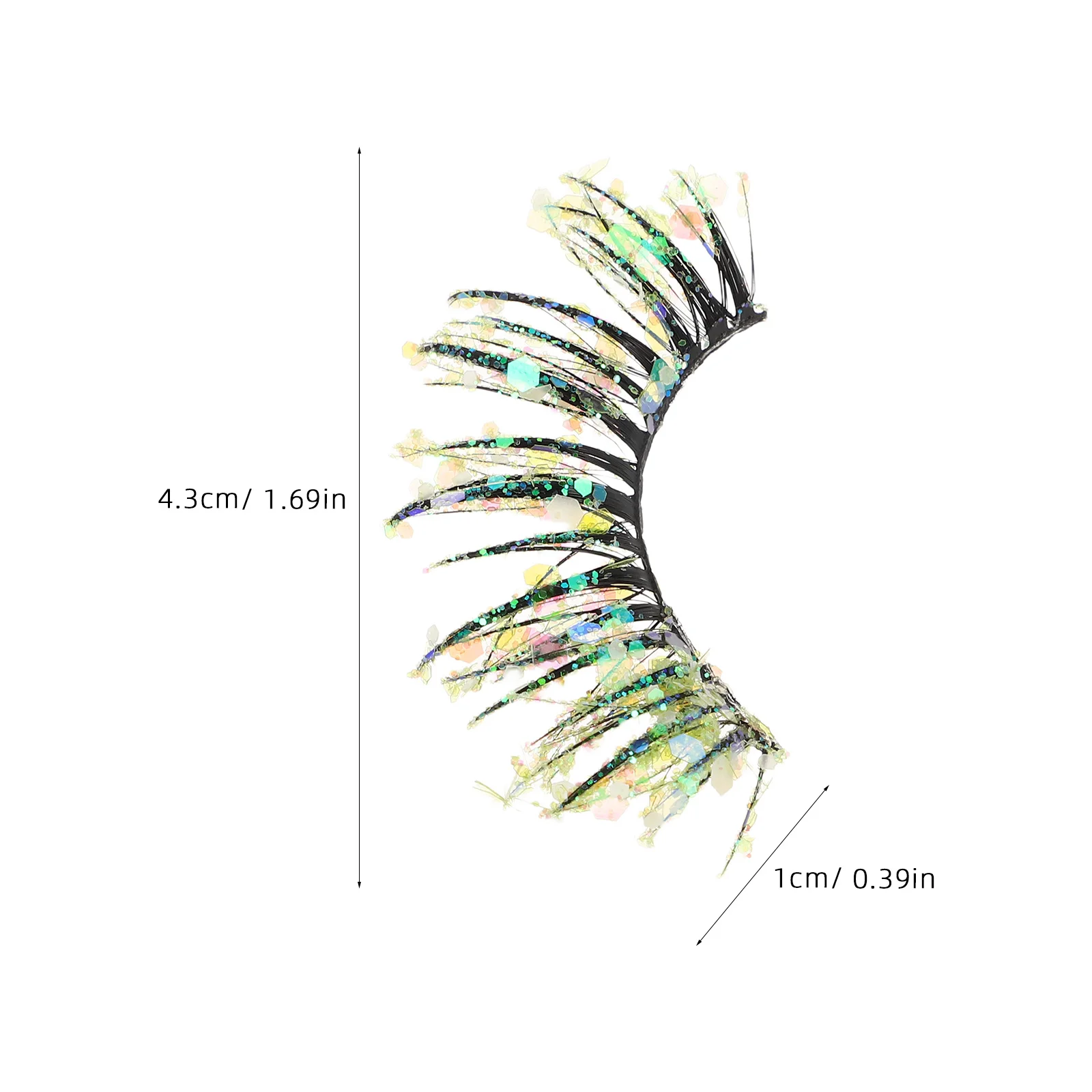 2 paia 3D Glitter Ciglia Finte Strass Colorati Drammatico Sparkle Party Stage Cosplay Trucco Ciglia Colori Trucco Ciglia