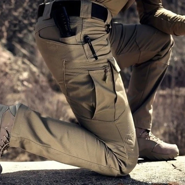 Tactical pants waterproof ripstop outdoor cargo work pants with elastic waist outlet