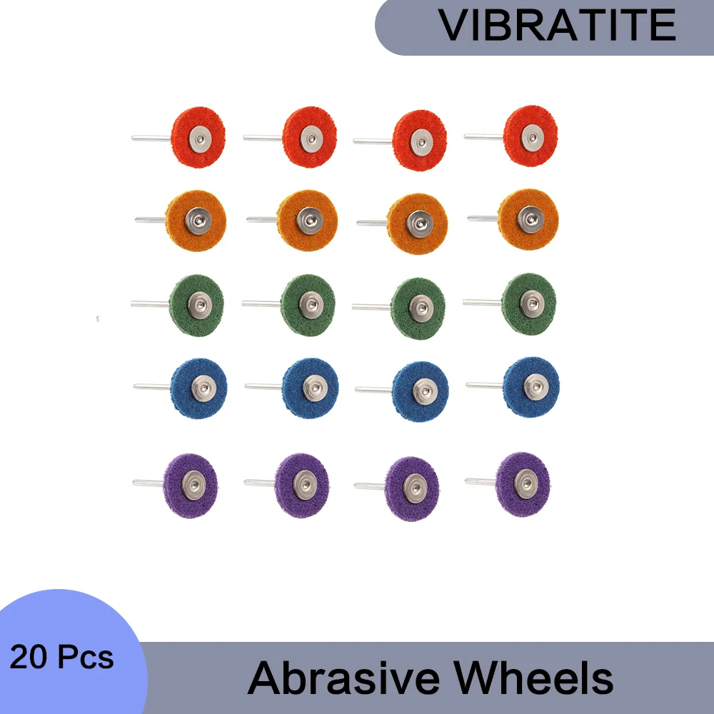 

20 Pcs Abrasive Wheels 25mm with 3mm ShankBuffing Polishing Wheels Burr for Rotary Tools Deburring Cleaning Finishing Machining