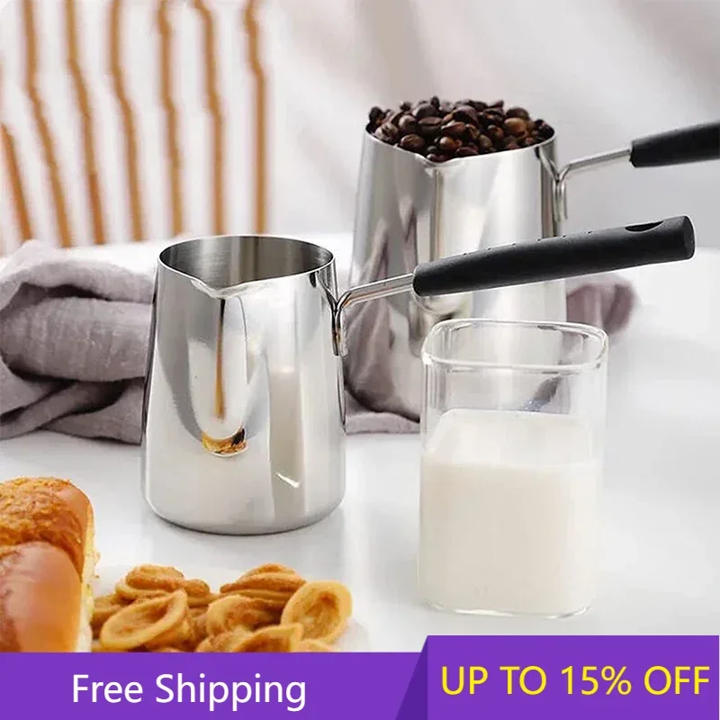 350/600ML Turkish Coffee Pot Stainless Steel Coffee Pour Over Kettle Milk Frothing Pitcher Multipurpose Coffee Cup For Butter