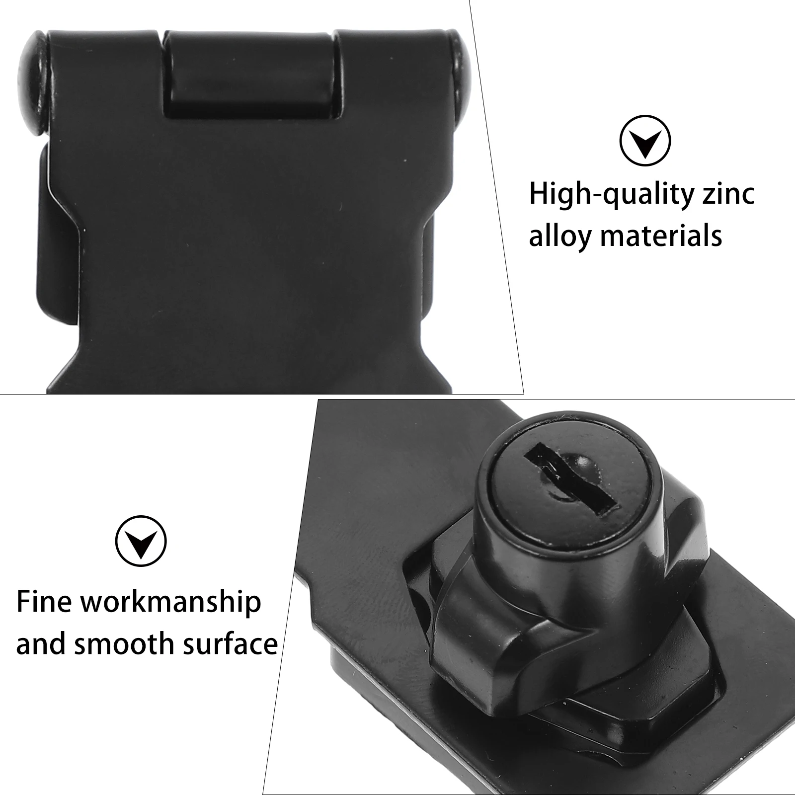 

1 set Locks Drawer Locks for Cabinet Doors Slide Buckle Latch Black Durable Lock Showcase Cabinet Latch