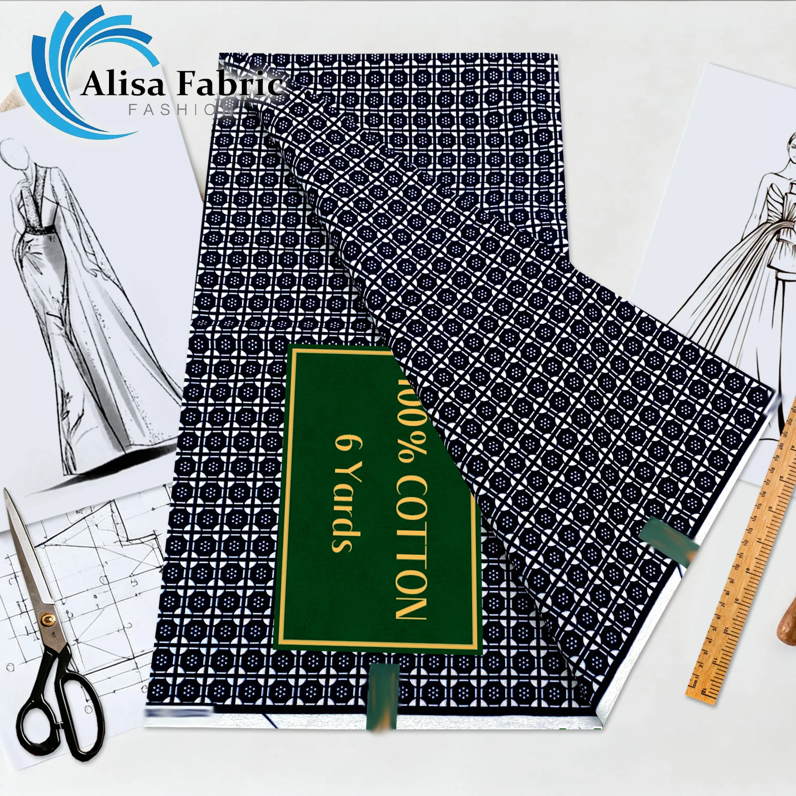 

Новые поступления, суперткань, африканская восковая ткань, 6 ярдов для африканской культурной одежды, прочное плетение премиум-класса, идеально подходящее для индивидуальных нарядов