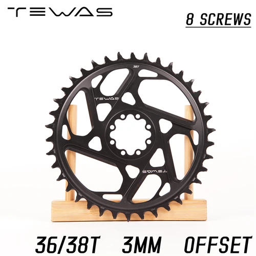 TEWAS 3mm Offset 8 pernos MTB plato CNC hueco estrecho piñón ancho 36T 38T para SRAM ETAP AXS KRAFT RED 8 NAIL 7075 aluminio