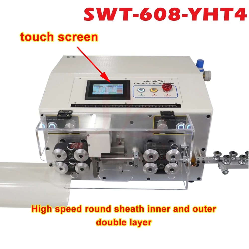 

8 Wheels SWT-608-YHT4 Round Sheath Inner and Outer Wire Peeling Machine Touch Screen Control Upgraded Double Layer High Speed