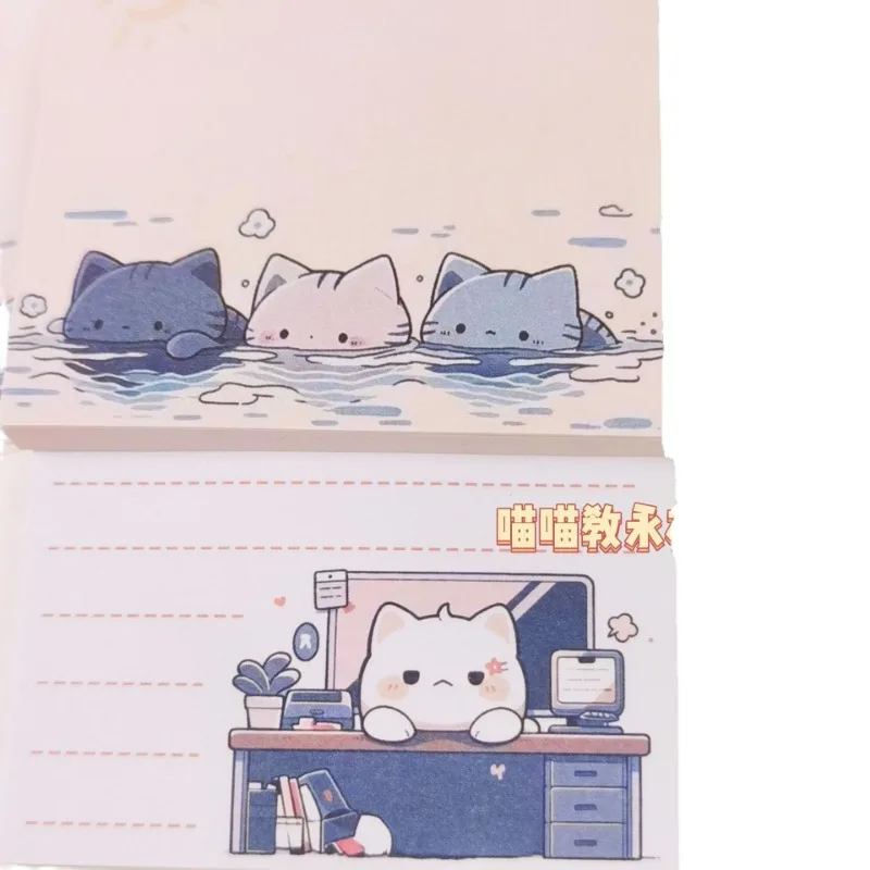 Leuke Cartoon Kat Scrapbooking Memo Pad Kawaii Japanse Anime Kitten Kladblok voor Kinderen Creatief Ontwerp School Briefpapier Opmerking