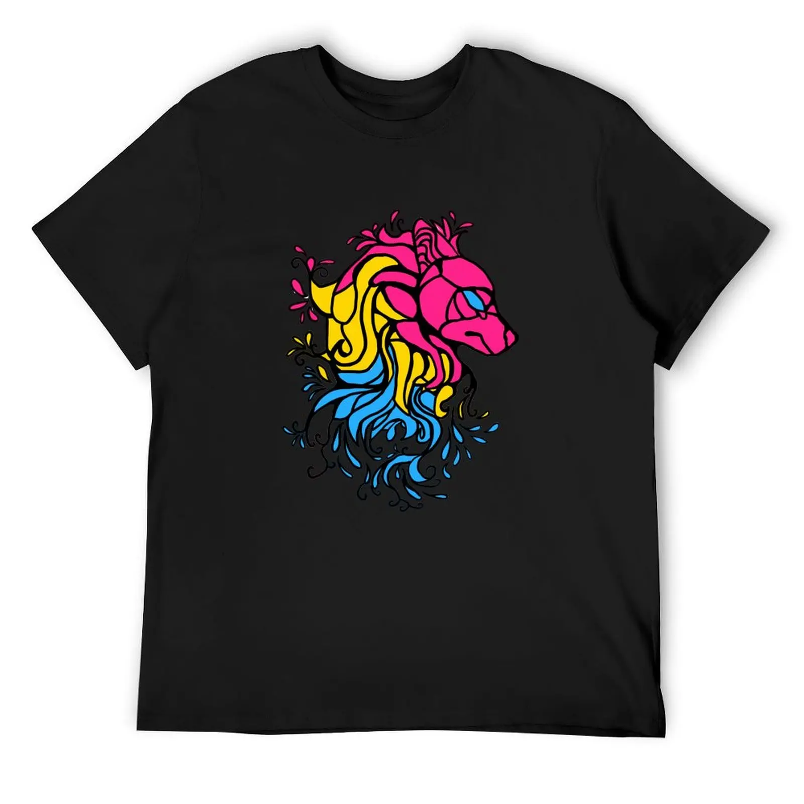 

pansexual wolf T-Shirt cotton graphic tees funny costumes summer tops plus sizes mens tall t shirts