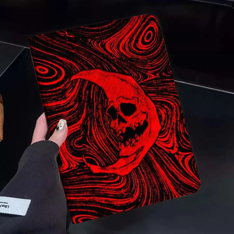 

Red Swirl Skull Pattern Tablet Case For Huawei Honor MatePad MediaPad Air 5 6 7 11 V6 V7 V8 V9 X9 X8 T10 T10s C5e T5 Gift
