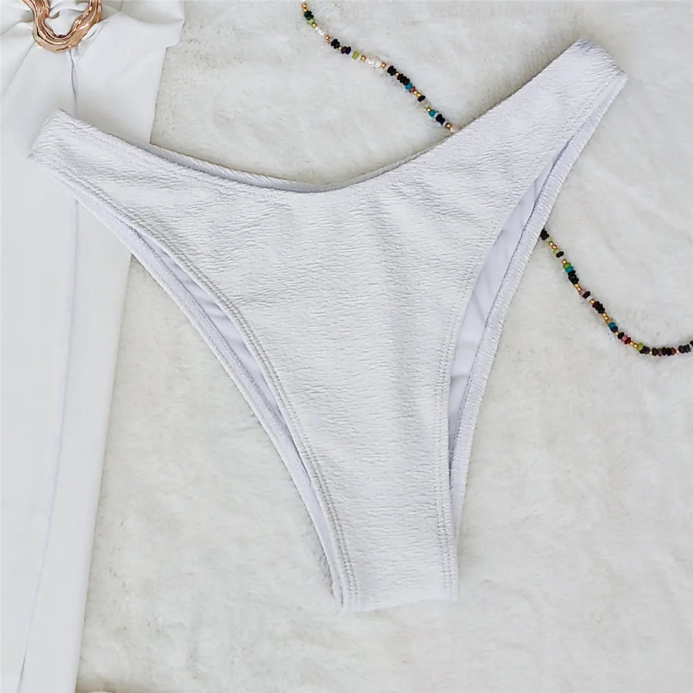 Costumi da bagno con anello in metallo bianco solido Set bikini a 3 pezzi Abiti lunghi Cover Up Costume da bagno sexy Donna 2025 Bikini a fascia Beachwear